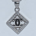 Sterling Silver | Diamond Shaped CC Fancy Logo Pendant