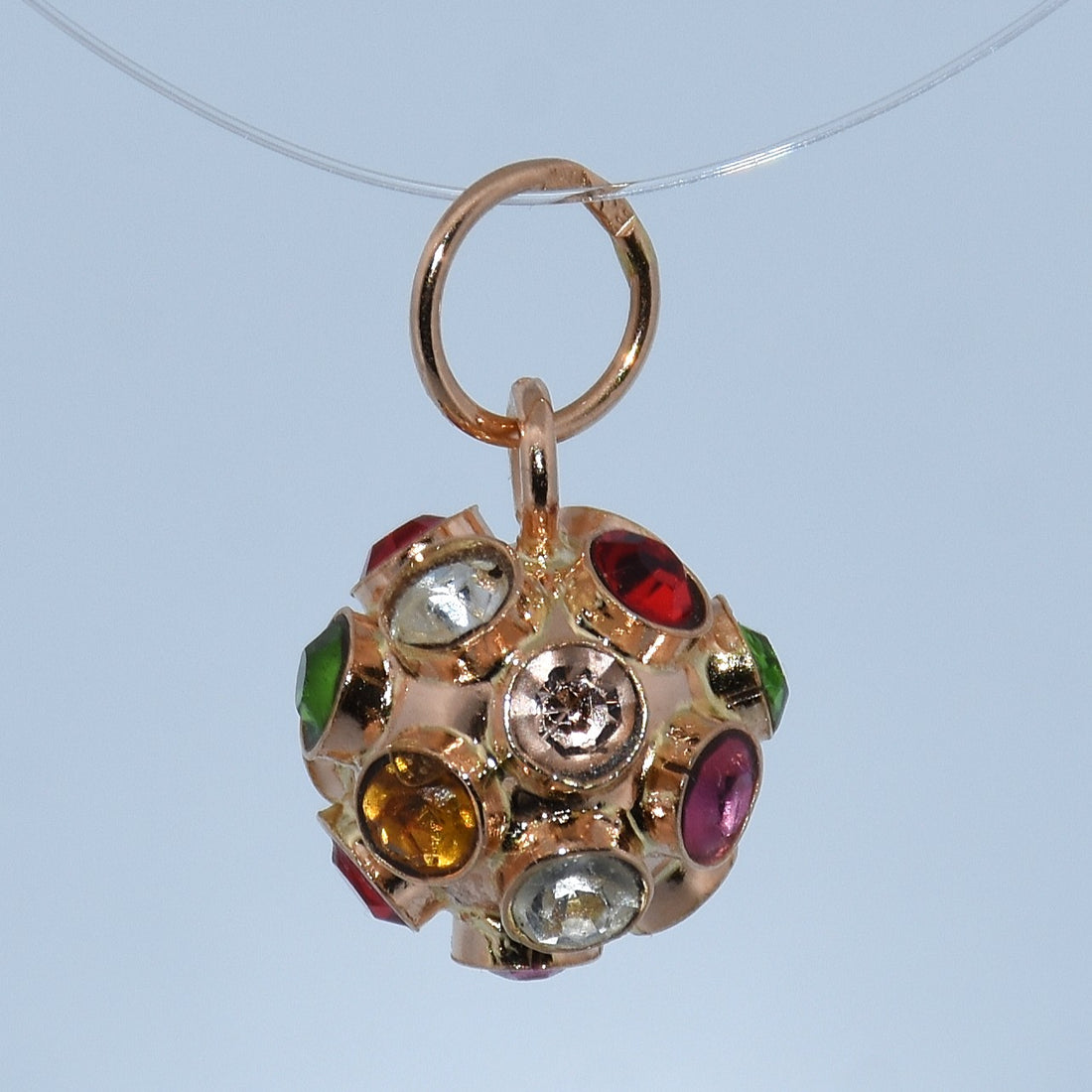 19.2K Portuguese Gold | Multicolored Ball Charm Mine Pendant (Mina)
