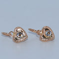 19.2K Portuguese Gold |  Heart Colored Stone Huggie Earrings