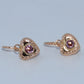 19.2K Portuguese Gold |  Heart Colored Stone Huggie Earrings
