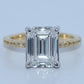 14K Gold | YG/WG 4.28ct Emerald Lab Grown Diamond Engagement Ring