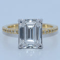14K Gold | YG/WG 4.28ct Emerald Lab Grown Diamond Engagement Ring