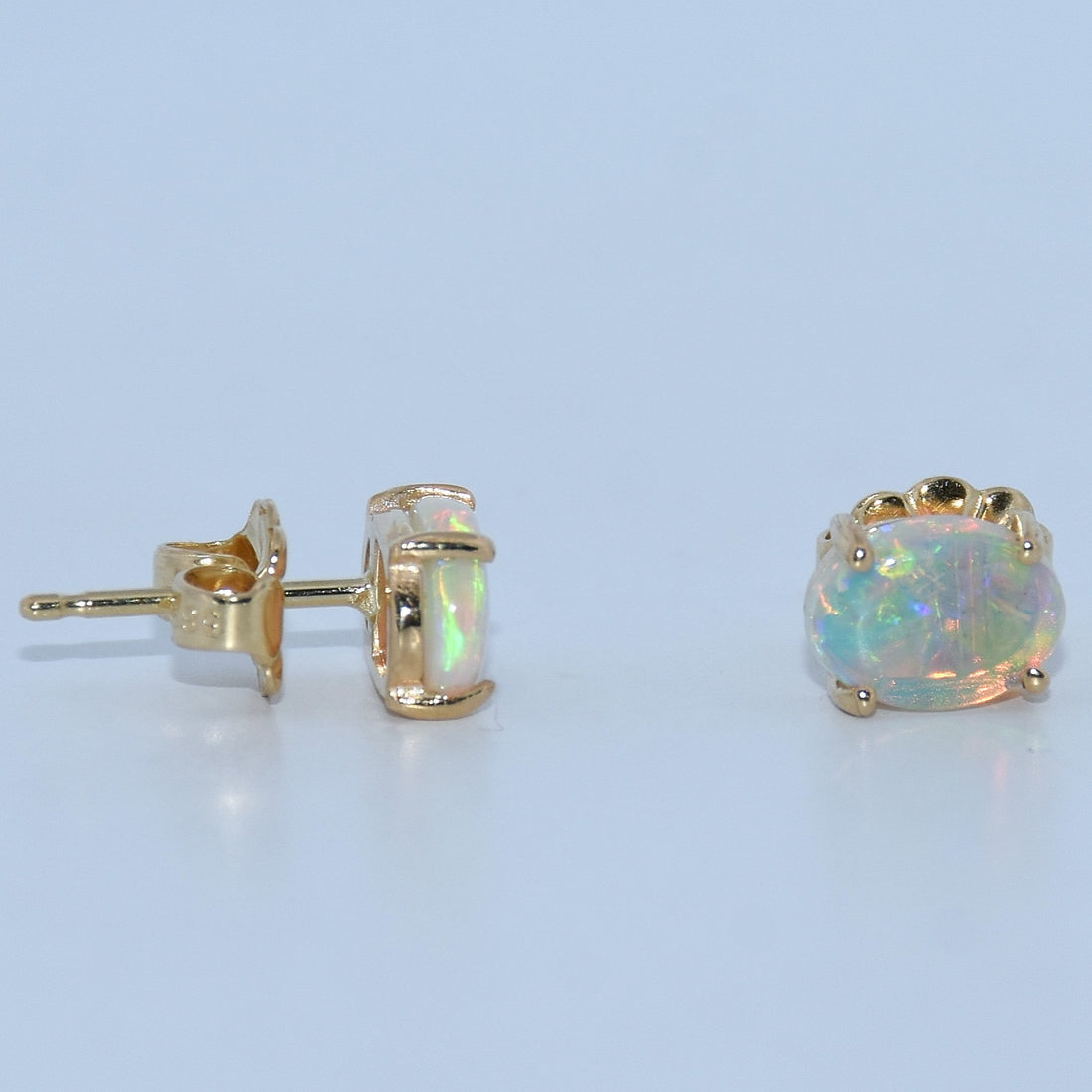 14K Gold | YG Natural Opal Earrings