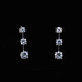14K Gold | WG Tri-Cz Drop Earrings