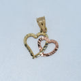 14K Gold | Two Tone Two Heart Pendant