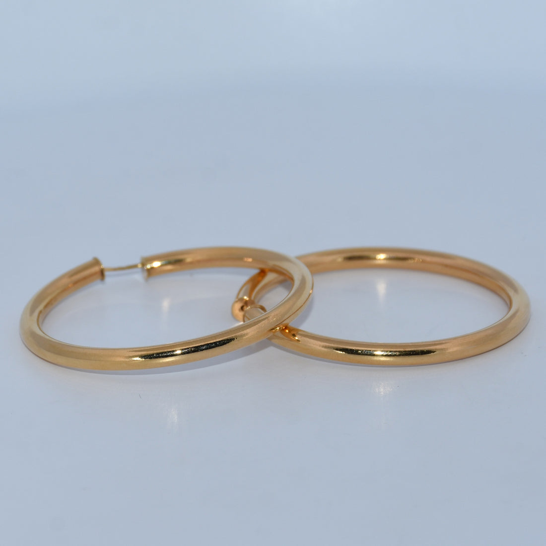 19.2K Portuguese Gold | Thick Hoops 1 5/8"D  3.5mm