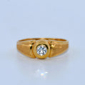 19.2K Portuguese Gold | Bezel Round CZ Ring