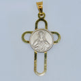 14K Gold | Two Tone Sacred Heart Pendant