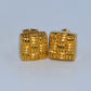 19.2K Portuguese Gold | Square Basket Weave Earrings
