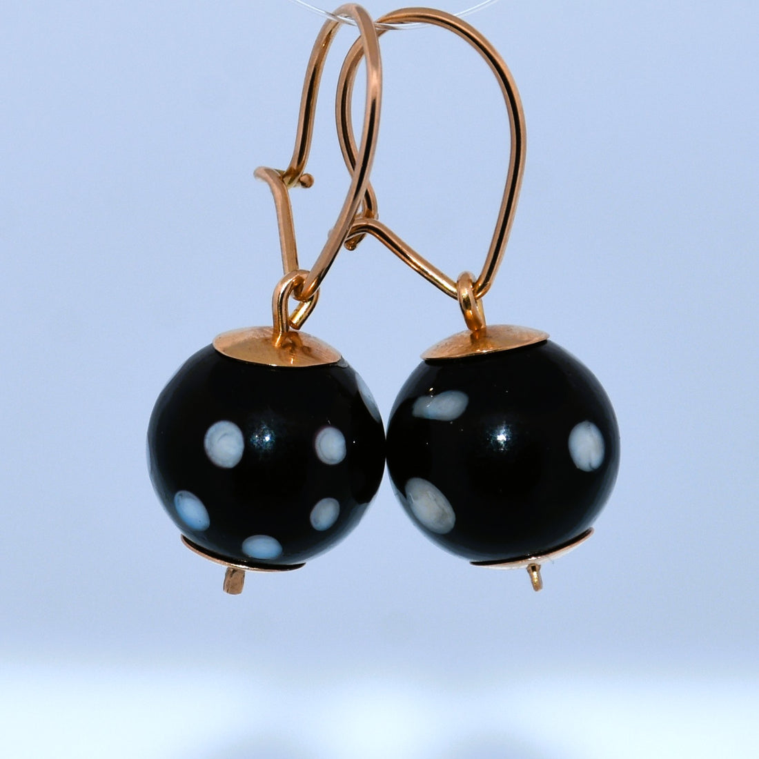 14K Gold | YG Conta de Olho Dangle Earrings