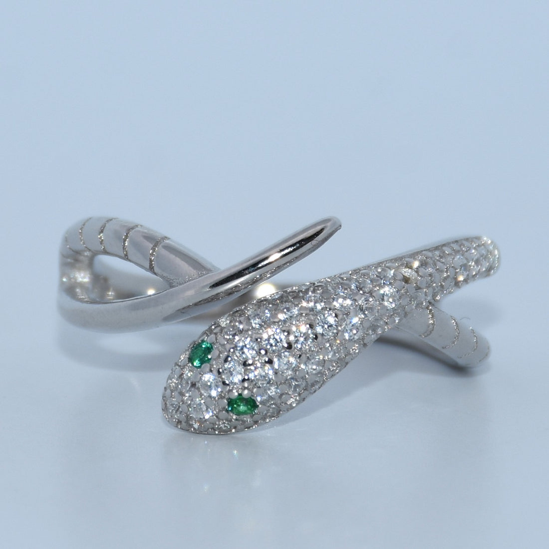 Sterling Silver | Snake Colorful Eye Ring