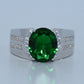 Sterling Silver | Oval Stone CZ Band Ring