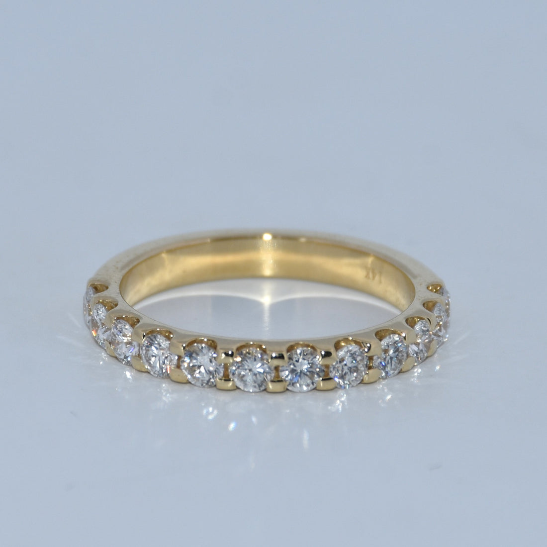 14K Gold | .91Cttw Half Eternity YG Natural Diamond Wedding Band