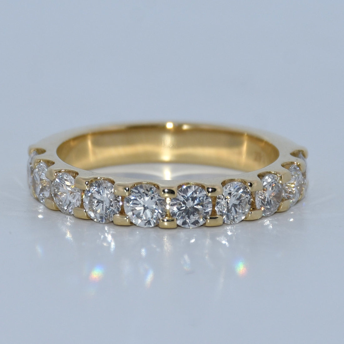 14K Gold | 1.52Cttw Half Eternity YG Natural Diamond Wedding Band
