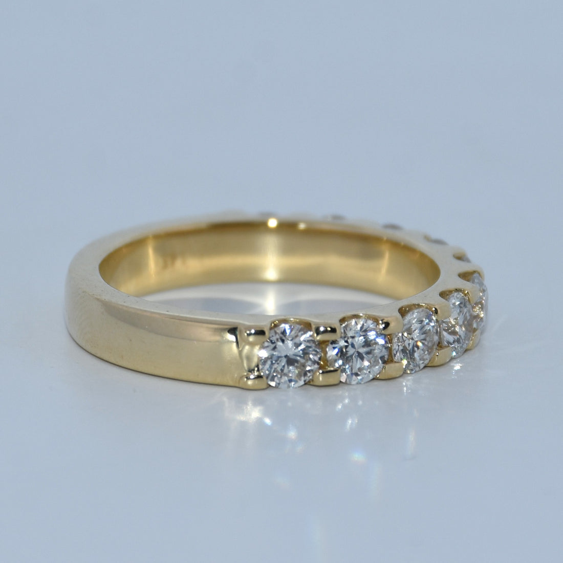 14K Gold | 1.52Cttw Half Eternity YG Natural Diamond Wedding Band