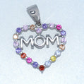 Sterling Silver | CZ Heart Mom Pendant