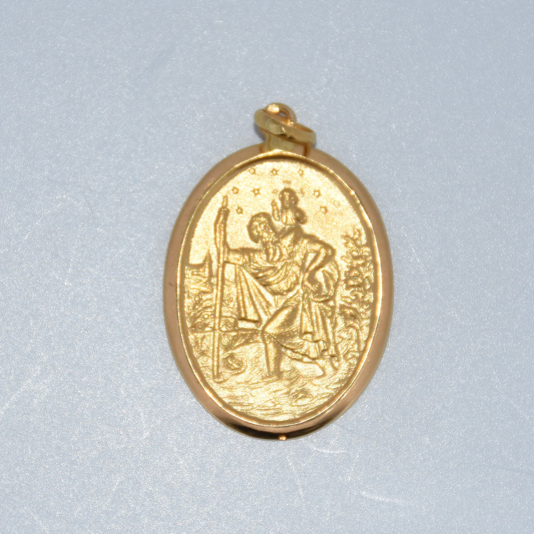 19.2K Portuguese Gold | St. Christopher Oval Pendant