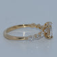 14K Gold | YG Classic 1.39cttw Lab Oval w/ Natural Marquise and Round Accents and Hidden Halo Engagement Ring
