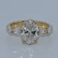 14K Gold | YG Hera Bridal 2.49cttw Lab Oval w/ Natural Side Accents and Hidden Halo Diamond Engagement Ring