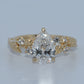 14K Gold | YG Lyria Bridal 1.69cttw Lab Pear w/ Natural Round Diamonds in Leaf Motifs Accent Engagement Ring