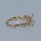 14K Gold | YG Lyria Bridal 1.69cttw Lab Pear w/ Natural Round Diamonds in Leaf Motifs Accent Engagement Ring