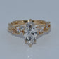 14K Gold | YG Lyria Bridal Lab Diamond 1.68cttw Marquise with Round Natural Side Accent Diamond Engagement Ring