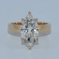 14K Gold | 3.52CT YG Marquise Lab Diamond Flat Cigar Band Engagement Ring