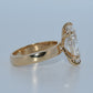 14K Gold | 3.52CT YG Marquise Lab Diamond Flat Cigar Band Engagement Ring