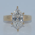 14K Gold | 3CT YG Dutch Marquise Lab Diamond Flat Cigar Band Engagement Ring