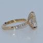 14K Gold | 3CT YG Pear Brilliant Hidden Halo Accented Band Lab Diamond Engagement Ring