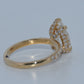14K Gold | 3CT YG Pear Brilliant Hidden Halo Accented Band Lab Diamond Engagement Ring