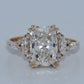 14K Gold | YG 3.06CT Radiant Lab Diamond Vintage with Side Stones Engagement Ring