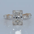 14K Gold | YG 3.04CT Radiant Lab Diamond with Marquise Side Stones Engagement Ring