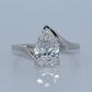 14K Gold | WG 2.04CT Pear Lab Diamond Bypass Engagement Ring