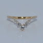 14K Gold | YG 0.25CT V Shape Lab Diamond Wedding Band
