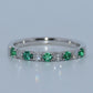 18K Gold | WG .20CT Natural Emerald & .16CT Natural Diamond Ring