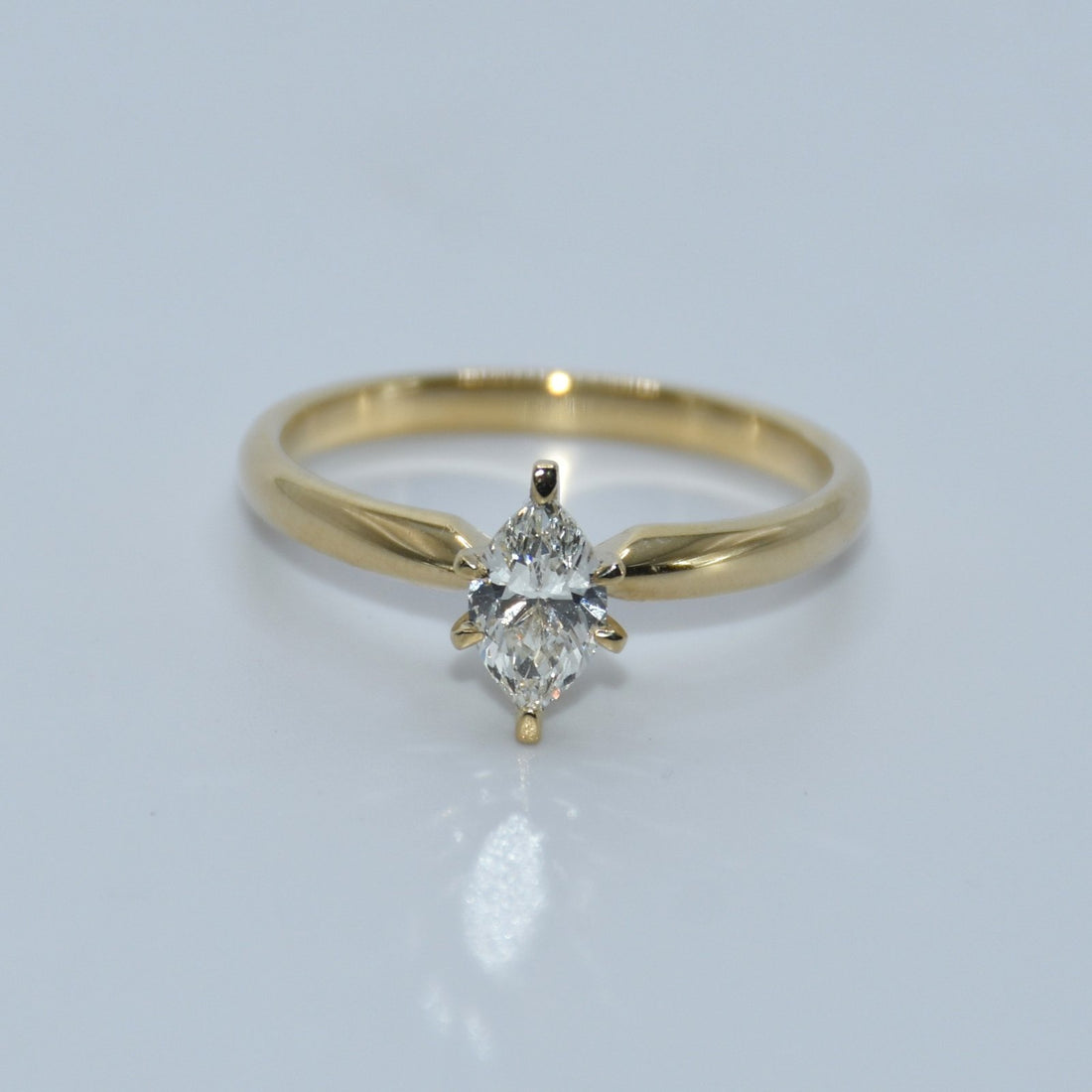 14K Gold | .5ct Marquise Natural Diamond Solitaire Engagement Ring