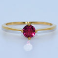 19.2K Portuguese Gold | Garnet Round Stone Ring