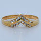 19.2K Portuguese Gold | V Shaped Ring W CZ