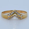 19.2K Portuguese Gold | V Shaped Ring W CZ
