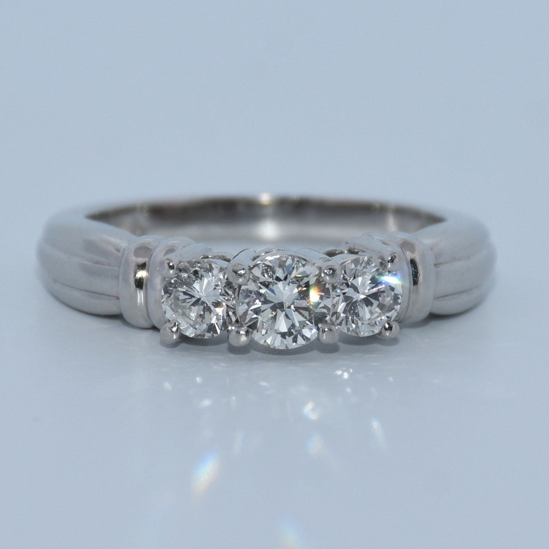 Platinum | .83cttw 3 Stone Natural Diamond Engagement Ring