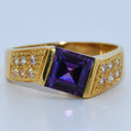 19.2K Portuguese Gold | Geometric Amethyst Ring