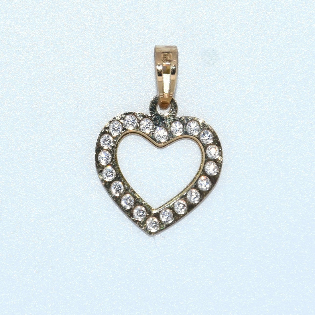 19.2K Portuguese Gold | CZ Open Heart Charm