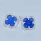 Sterling Silver | Clover Omega Cuff Earrings
