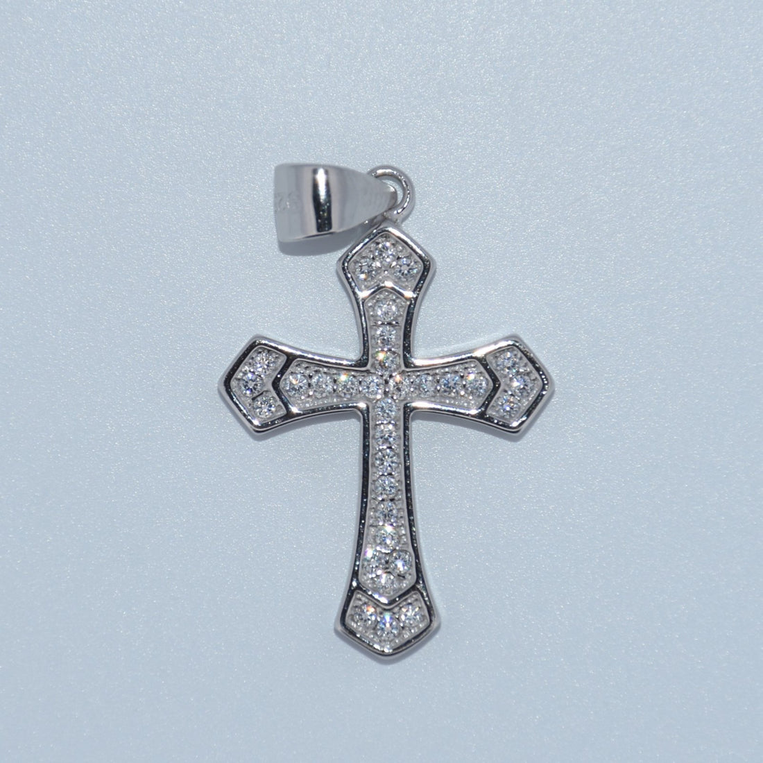 Sterling Silver | Small CZ Round Cut 3.5mm Cross Pendant