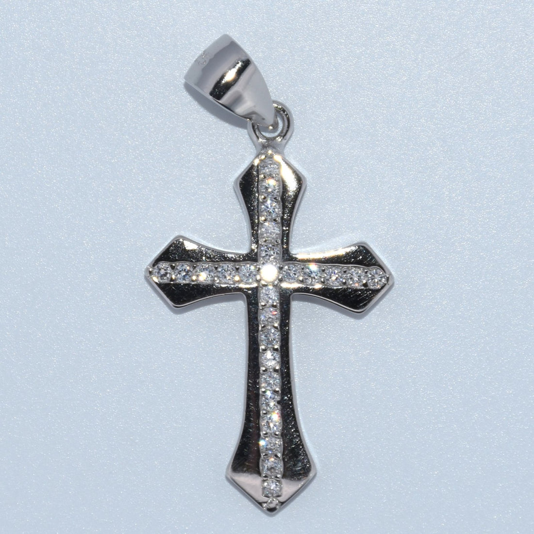 Sterling Silver | CZ Lined Cross Pendant