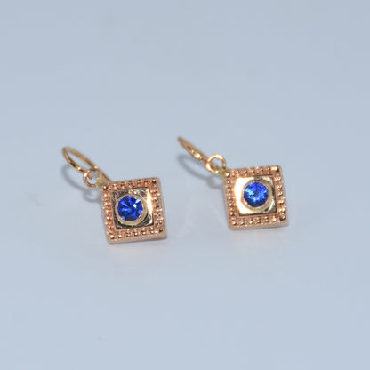 19.2K Portuguese Gold | Colored Stone Huggie Earrings
