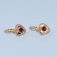 19.2K Portuguese Gold |  Heart Colored Stone Huggie Earrings