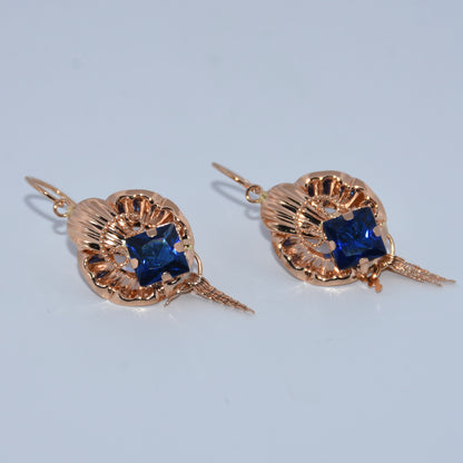 19.2K Portuguese Gold | Antique Stone Key Earrings