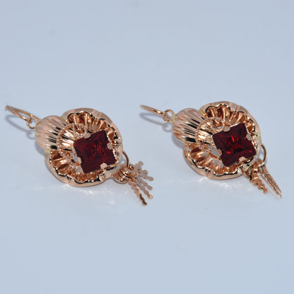 19.2K Portuguese Gold | Antique Stone Earrings
